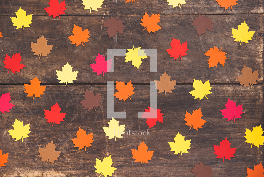 colorful paper fall leaves background 