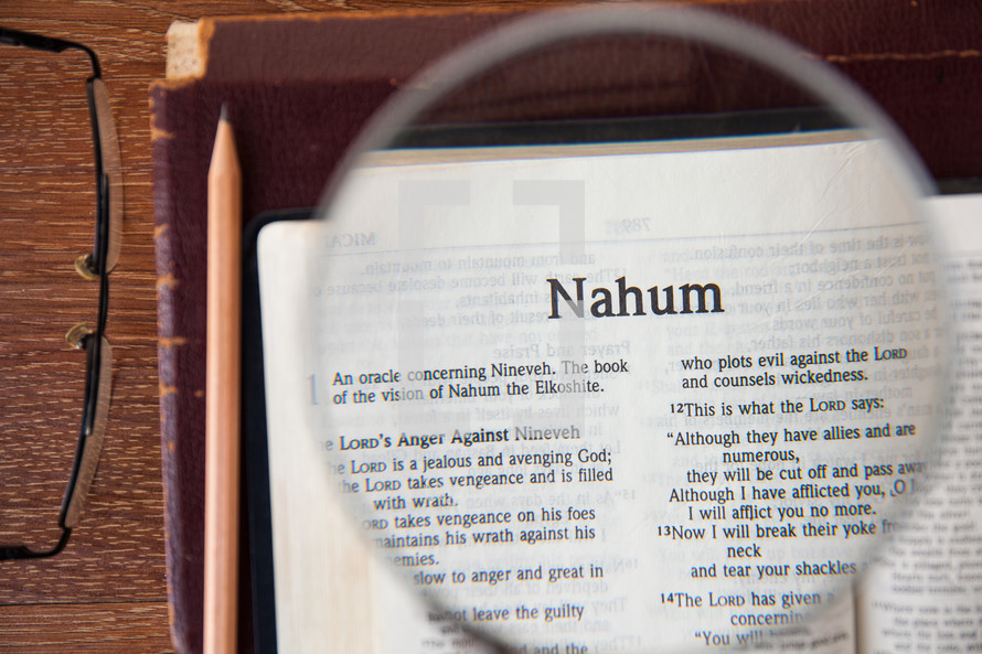 magnifying glass over Nahum