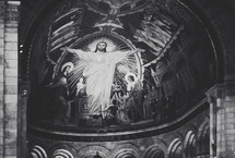 Image of Jesus on a cathedral dome fresca.