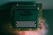 overhead on old typewriter 