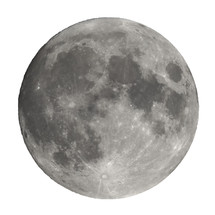 Close up of the moon on a white background