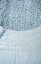 water from a shower head 
