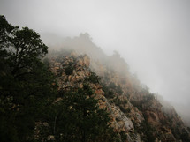 fog over canyon cliffs 