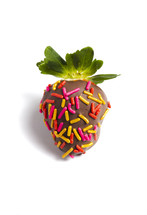 chocolate covered strawberry with sprinkles 