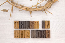 crown of thorns and words trust in the lord 