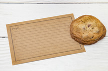 cookies and blank recipe card 