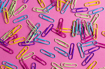 rainbow colored paperclips 