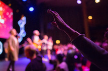 raised hands, worship service, worship, congregation, church 