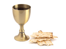 Holy Communion or the Lords Supper Isolated on a White Background