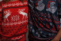 woman and man in an ugly Christmas sweater 