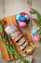 Romanian Easter bread, Cozonac on Easter Table