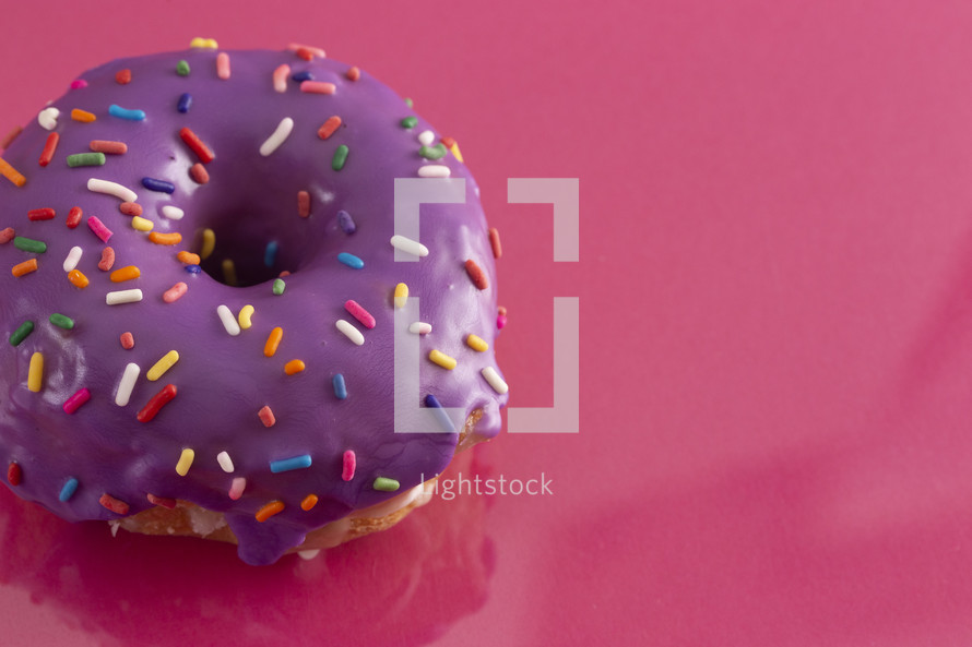 purple sprinkled donut 