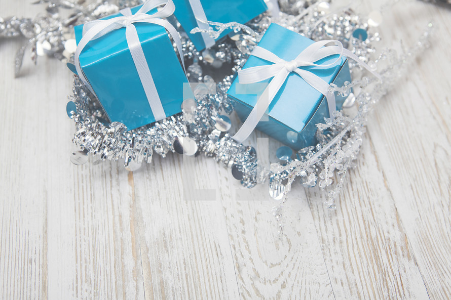 
Christmas Gifts Background with Copy Space