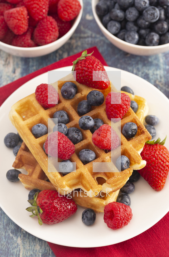 berries and waffles 