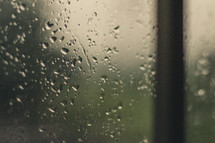 wet glass, window, rain, water droplets 