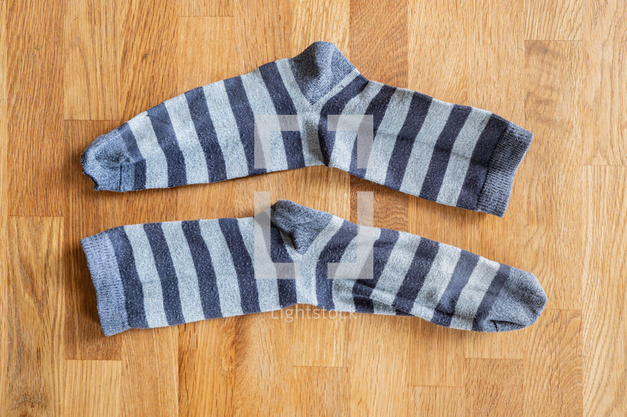 socks on a wood background 