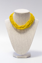 yellow beaded necklace 