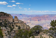 The Grand Canyon on a sunny day.