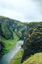 river in a green canyon 