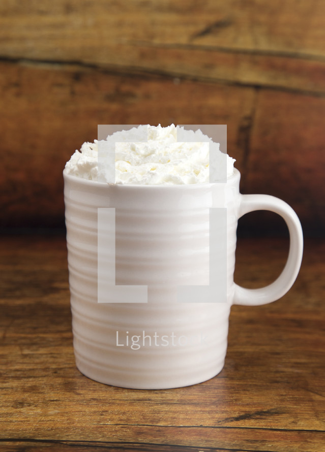 mug with whipped cream 