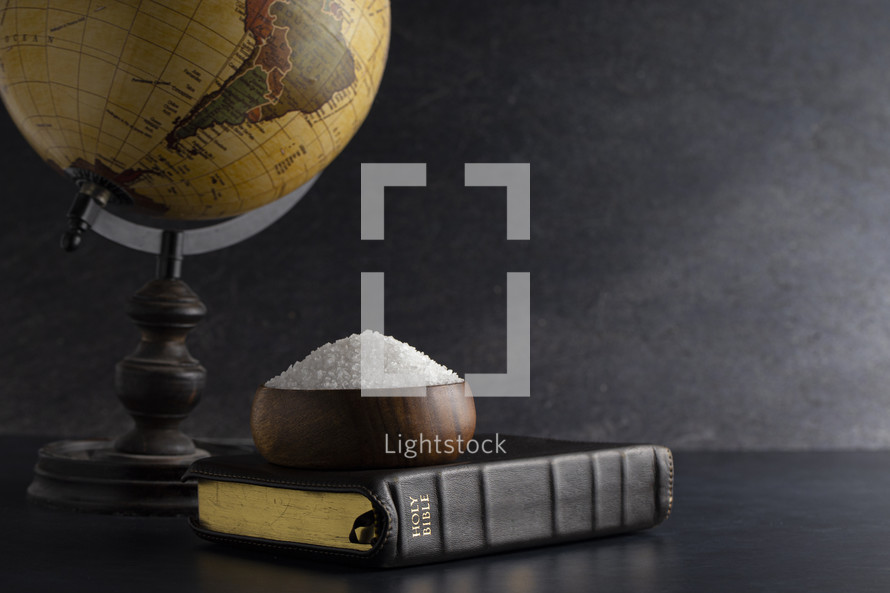 Bible, globe, and salt 