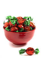 bowl of strawberry candies 