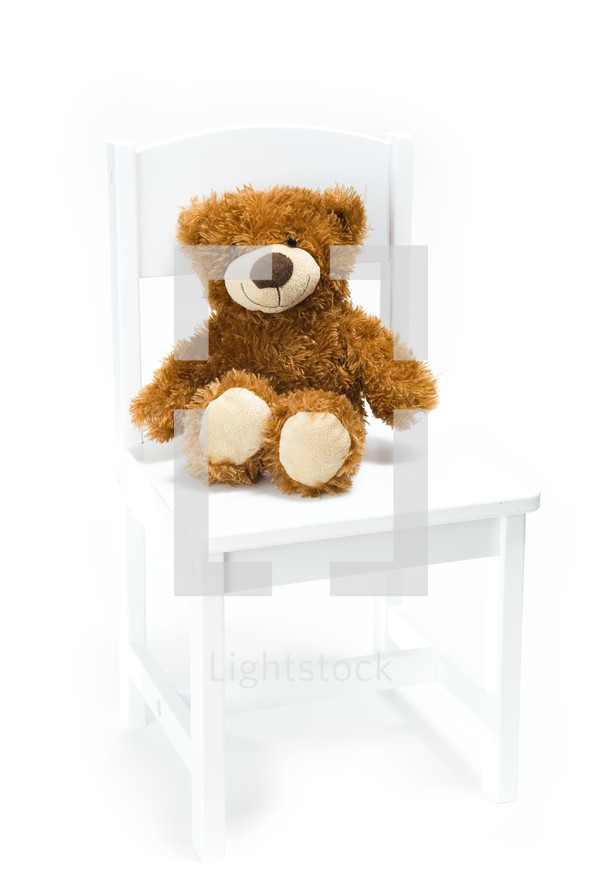 teddy bear in a chair 