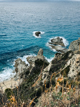 Cliff near the ocean in Calabria during winter season