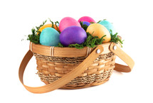 Easter eggs in a basket 