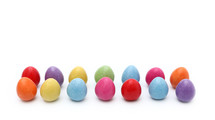 row of colorful Easter egg candies 