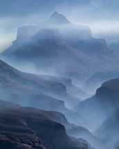 fog over mountains 