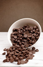 bowl of chocolate chips 