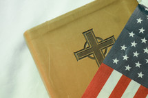 American flag and Bible 