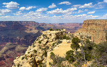 The Grand Canyon on a sunny day.