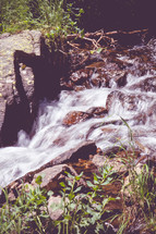 rushing water in a stream 