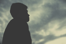 side profile silhouette of a man 
