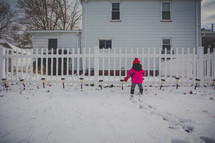 toddler girl in the snow 