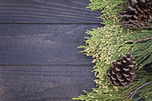 pine boughs and pine cones 