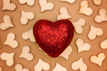 red heart and wood heart cutouts 