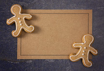 Christmas cookies and blank recipe card 