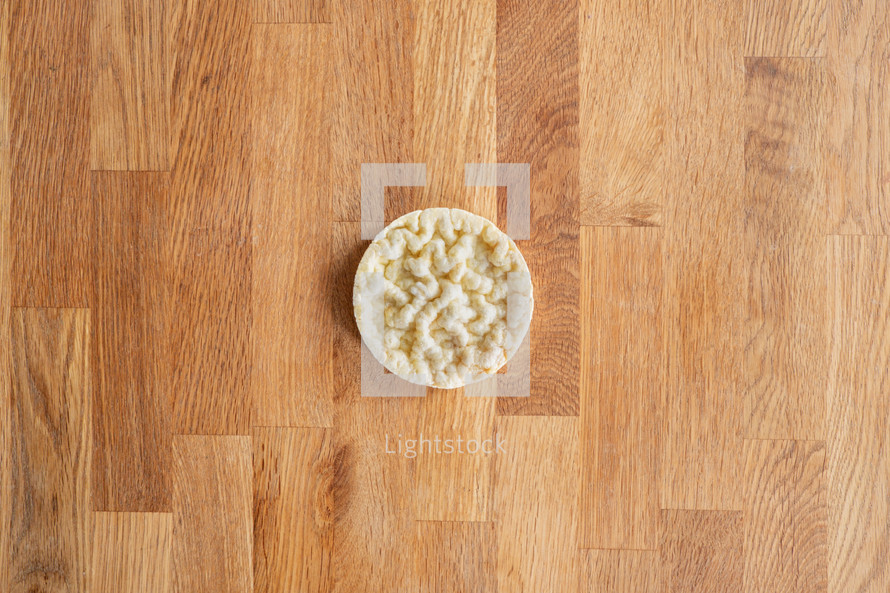 rice cake on a wood background 