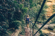 woman hiking on nature trails 