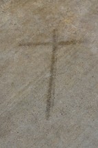 cross smudge on concrete 