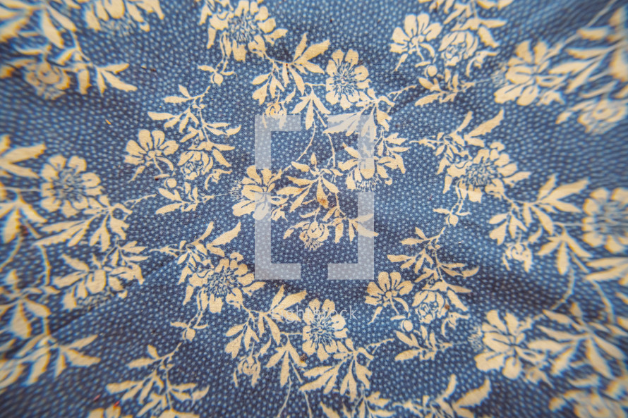 blue and white floral print 