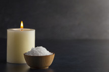 candle and salt 