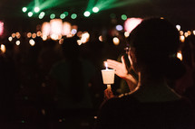 candlelight at a worship service 