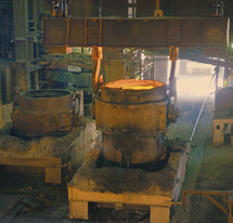 Steel buckets to transport the molten metal in Steel plant