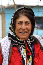 Face of a Gypsey woman in Romania 
