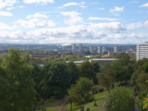 View of the city of Glasgow in Scotland