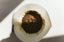 brewing coffee with a coffee filter 